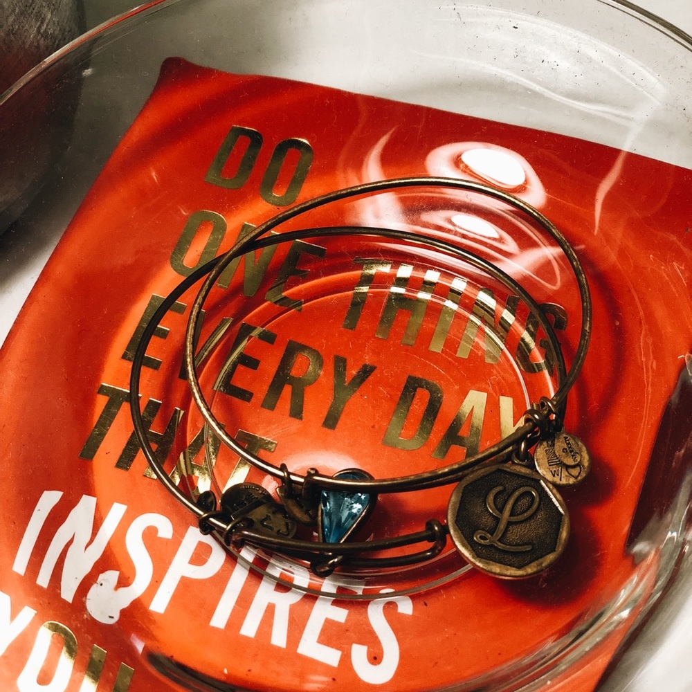 Alex and Ani ‘L’ and stone bracelet